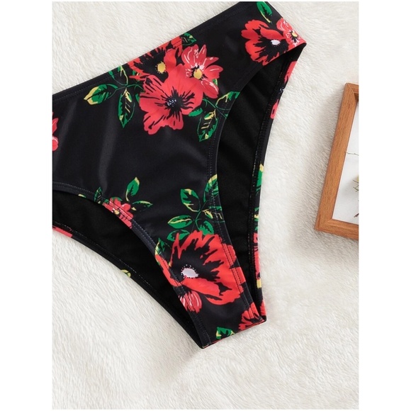 Boho Floral Stripes Halter Bikini Beach Set - Picture 4 of 4